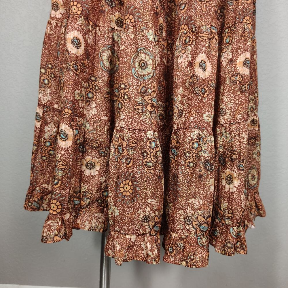 Ulla Johnson Midi Skirt Verity Tiered Floral Print Cotton Rosebud Peasant Size 2 - Picture 11 of 13